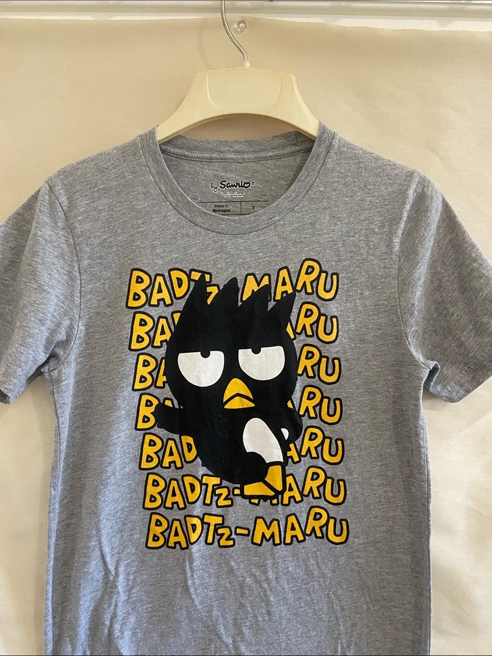 Sanrio Grey Badtz-Maru Kids Tee with Yellow Accent